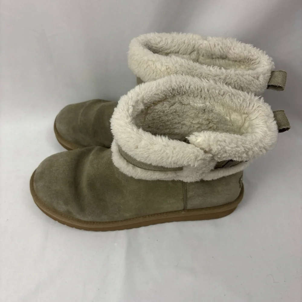 UGG Womans Koolaburra Size 10 USA Mini  Barley Suede Boots Dune Gray 1133079 - Picture 9 of 13